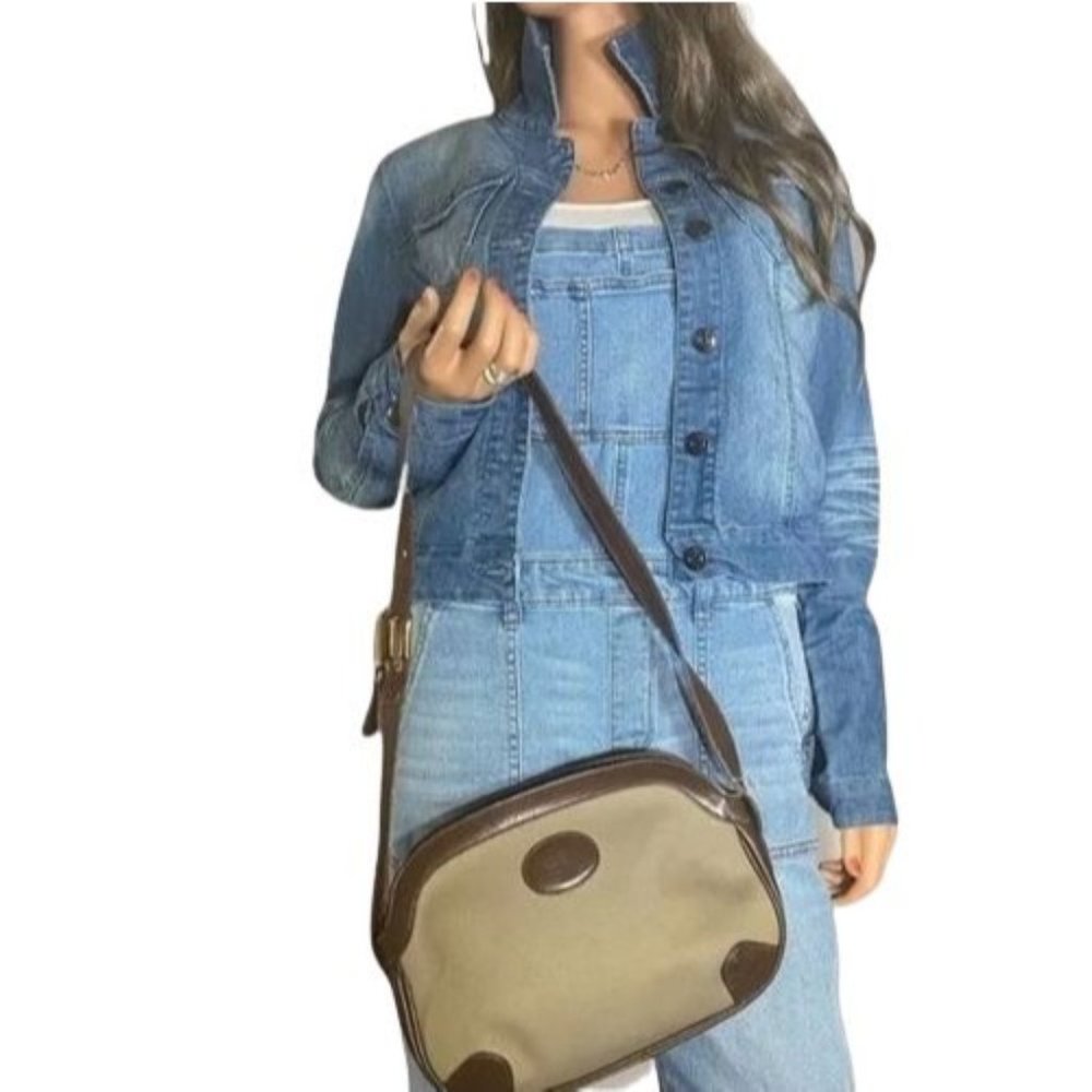 Authentic Burberry Shoulder Bag Brown Canvas Used Handbag Vintage On Sale